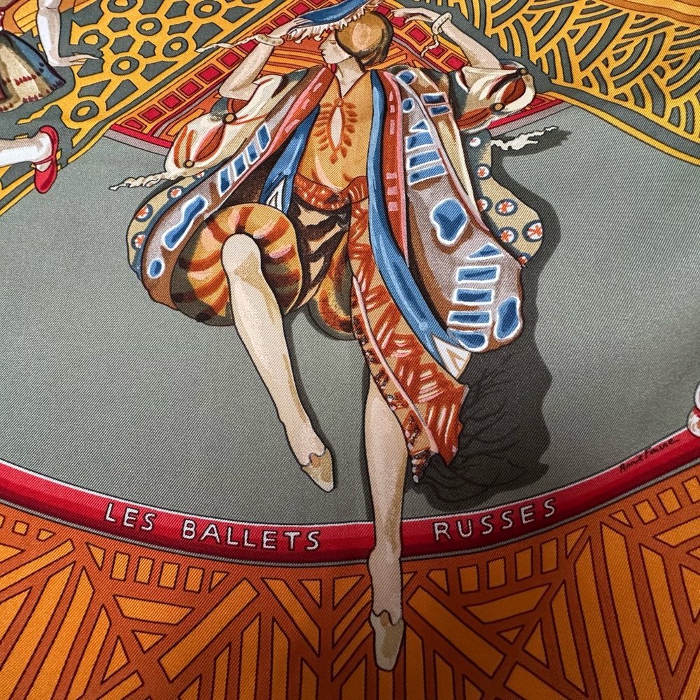 Hermes Les Ballets Russes silk scarf shawl wrap vintage by Annie Faivre 90 cm - Picture 7 of 17